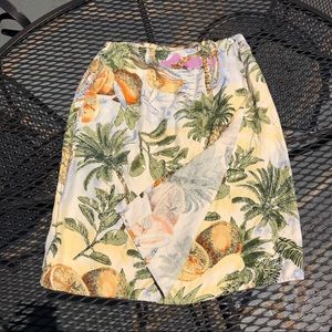 100% Silk Vintage Tropical Wrap Skirt
